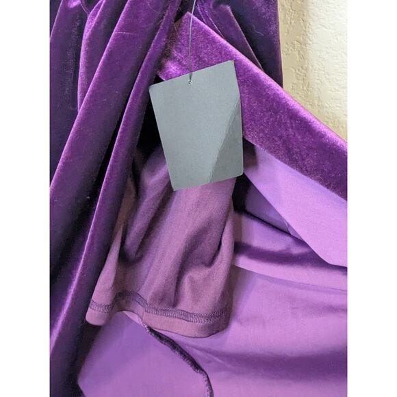 LULUS Glamorous Celebrations Purple Velvet Strapless Tulip Dress Womens Large - Picture 8 of 13